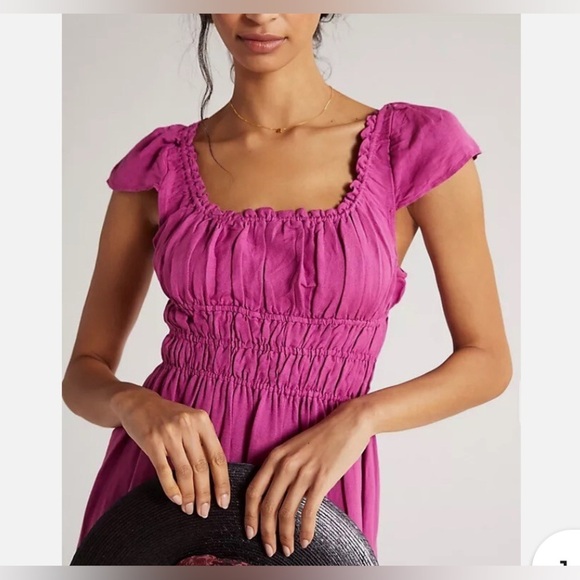 Anthropologie Smocked Waist Mini Dress - Picture 3 of 12